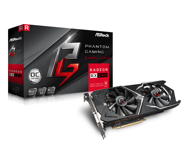 Asrock Phantom Gaming X Radeon™ RX580 8G OC (Preowned) 3 Months warranty